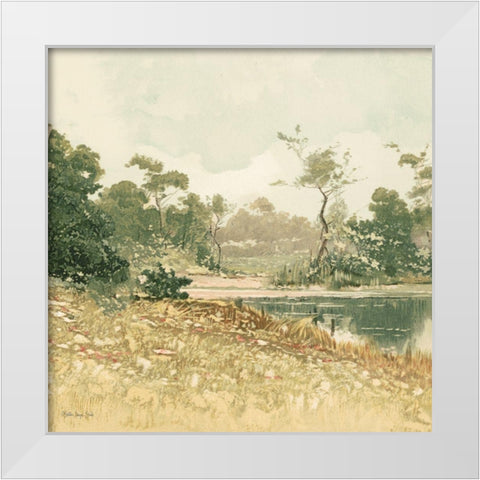 Country Pond 6 White Modern Wood Framed Art Print by Stellar Design Studio