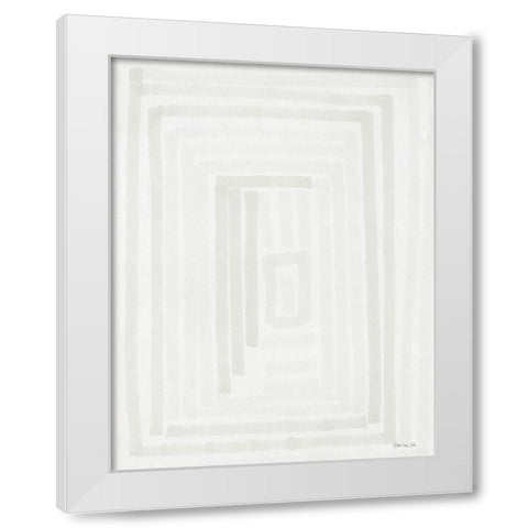 Transparent Lines 1 White Modern Wood Framed Art Print by Stellar Design Studio