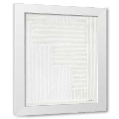 Transparent Lines 3 White Modern Wood Framed Art Print by Stellar Design Studio