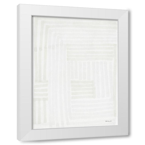 Transparent Lines 4 White Modern Wood Framed Art Print by Stellar Design Studio