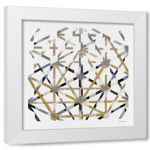 Mosaic 4    White Modern Wood Framed Art Print by Stellar Design Studio