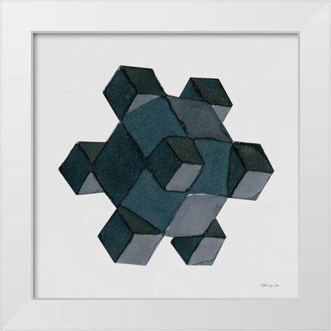 Geo 2 White Modern Wood Framed Art Print by Stellar Design Studio