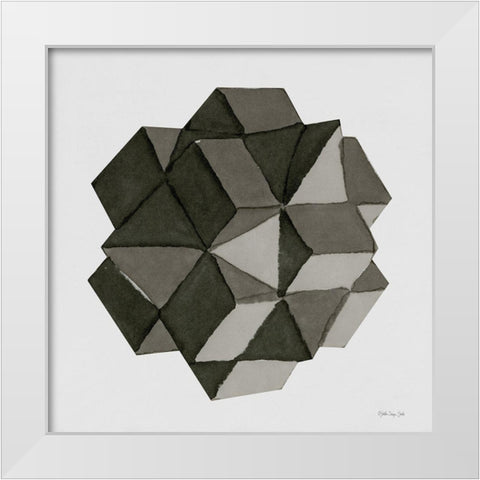 Geo 3 White Modern Wood Framed Art Print by Stellar Design Studio