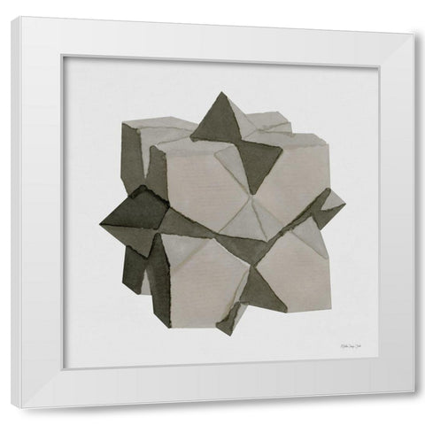 Geo 6 White Modern Wood Framed Art Print by Stellar Design Studio