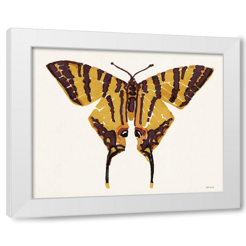Papillon 2 White Modern Wood Framed Art Print by Stellar Design Studio