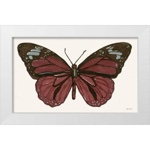 Papillon 4 White Modern Wood Framed Art Print by Stellar Design Studio