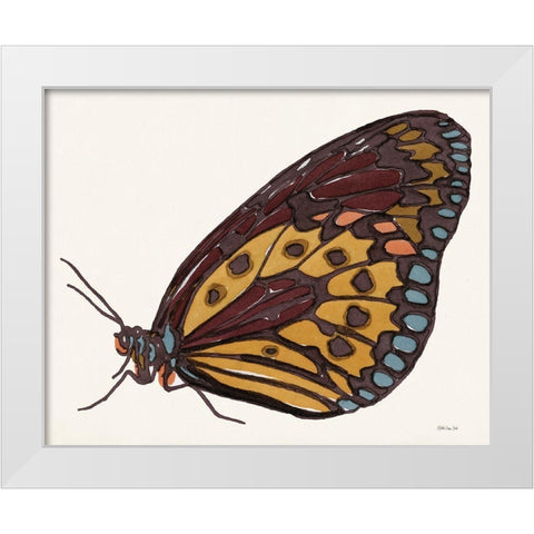 Papillon 5 White Modern Wood Framed Art Print by Stellar Design Studio