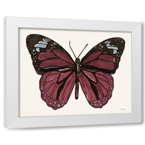 Papillon 6 White Modern Wood Framed Art Print by Stellar Design Studio