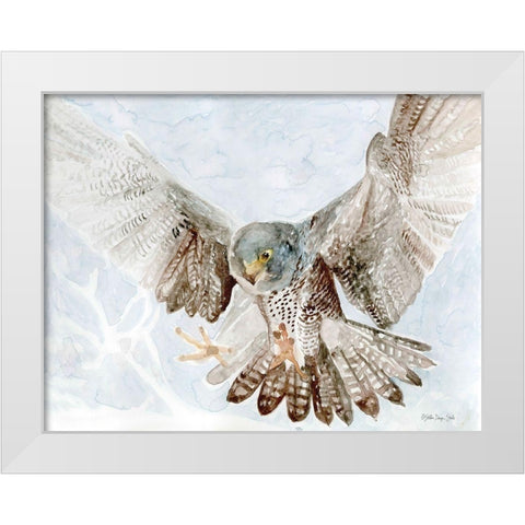Falcon White Modern Wood Framed Art Print by Stellar Design Studio