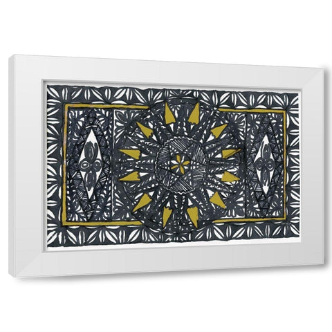 Sunburst White Modern Wood Framed Art Print by Stellar Design Studio