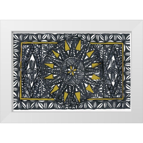 Sunburst White Modern Wood Framed Art Print by Stellar Design Studio