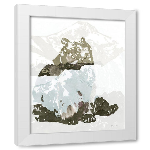 Bear Impression 2 White Modern Wood Framed Art Print by Stellar Design Studio