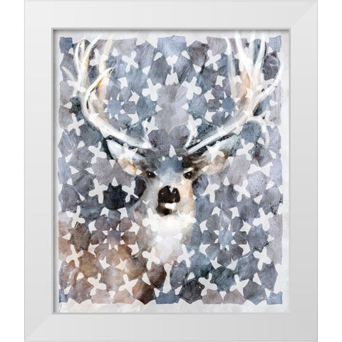 Elk Montage White Modern Wood Framed Art Print by Stellar Design Studio