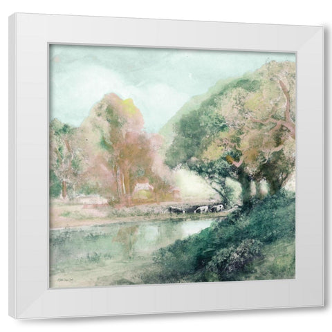 Peaceful Country 1 White Modern Wood Framed Art Print by Stellar Design Studio