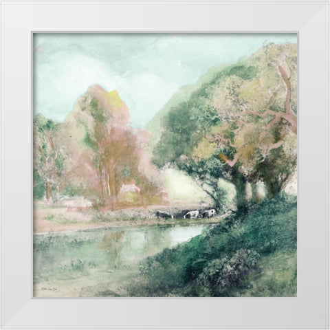 Peaceful Country 1 White Modern Wood Framed Art Print by Stellar Design Studio