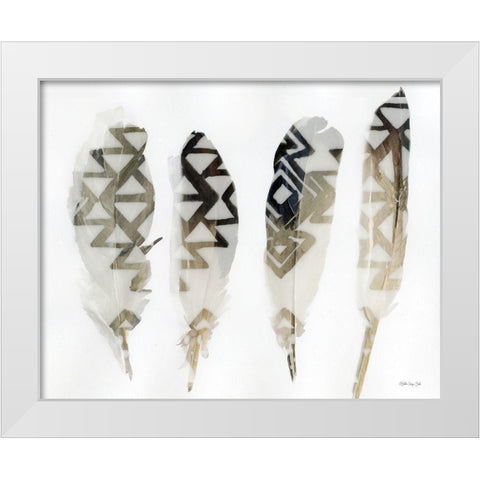 Feathers 2    White Modern Wood Framed Art Print by Stellar Design Studio