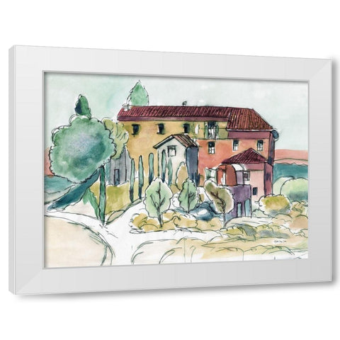 Tuscan Farmhouse White Modern Wood Framed Art Print by Stellar Design Studio