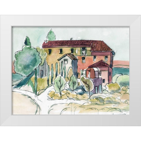 Tuscan Farmhouse White Modern Wood Framed Art Print by Stellar Design Studio