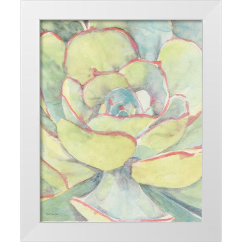 Succulent Bloom 2 White Modern Wood Framed Art Print by Stellar Design Studio