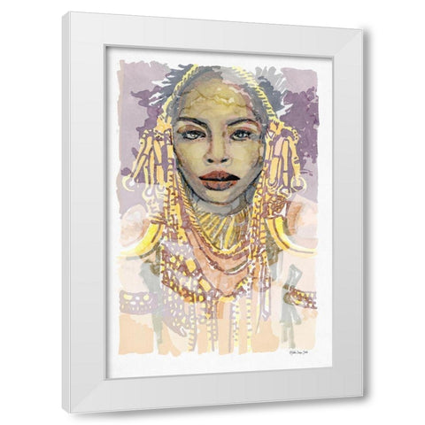 The Queen White Modern Wood Framed Art Print by Stellar Design Studio