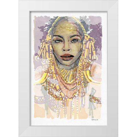 The Queen White Modern Wood Framed Art Print by Stellar Design Studio