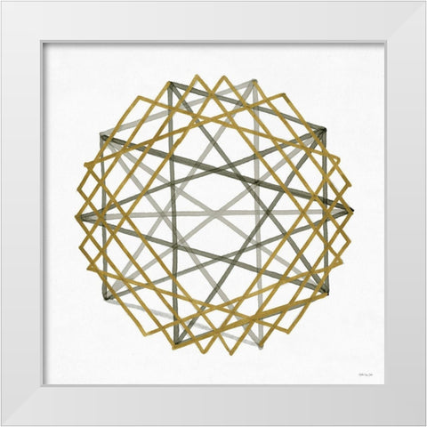 Convergent 2 White Modern Wood Framed Art Print by Stellar Design Studio