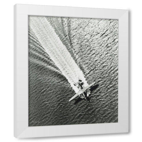 Sea Plane White Modern Wood Framed Art Print by Stellar Design Studio