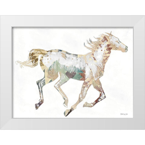 Navajo Horse 1 White Modern Wood Framed Art Print by Stellar Design Studio