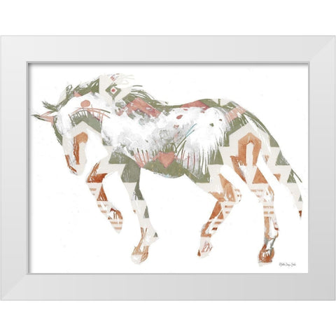 Navajo Horse 2 White Modern Wood Framed Art Print by Stellar Design Studio