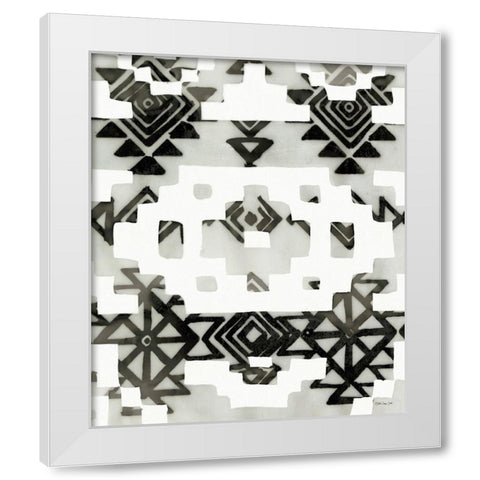 Tribal Print White Modern Wood Framed Art Print by Stellar Design Studio