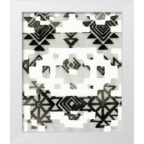 Tribal Print White Modern Wood Framed Art Print by Stellar Design Studio