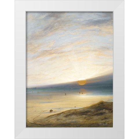 Sunset on the Beach at Sark White Modern Wood Framed Art Print by Stellar Design Studio