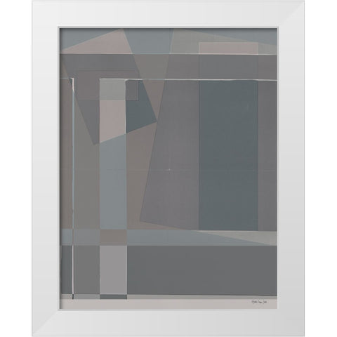 Blocks I     White Modern Wood Framed Art Print by Stellar Design Studio