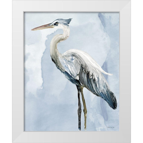 Heron 4 White Modern Wood Framed Art Print by Stellar Design Studio