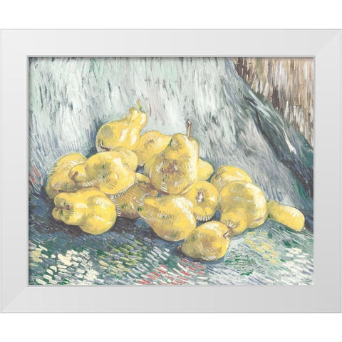 Pile of Pears White Modern Wood Framed Art Print by Stellar Design Studio