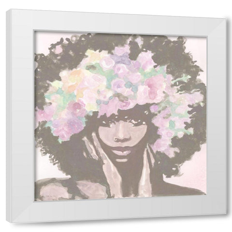 Floral Crown 1 White Modern Wood Framed Art Print by Stellar Design Studio