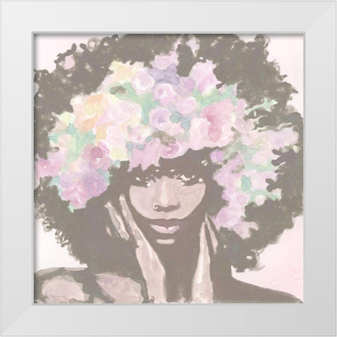 Floral Crown 1 White Modern Wood Framed Art Print by Stellar Design Studio