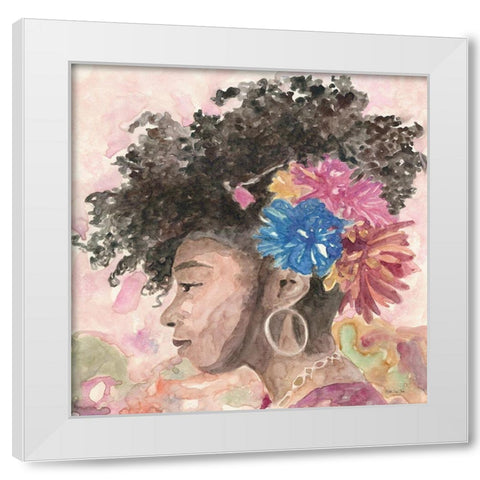 Floral Crown 2 White Modern Wood Framed Art Print by Stellar Design Studio