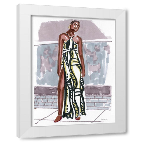Fashion in the City 1 White Modern Wood Framed Art Print by Stellar Design Studio