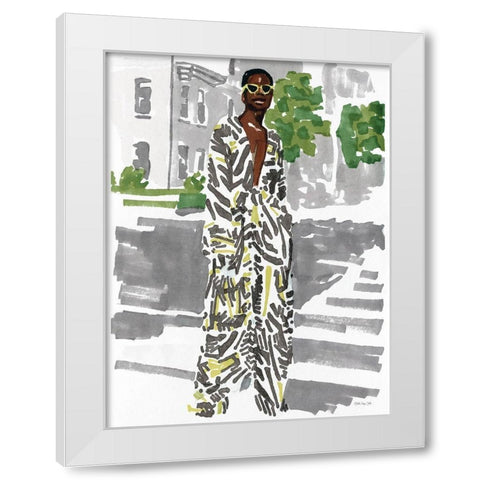 Fashion in the City 2 White Modern Wood Framed Art Print by Stellar Design Studio