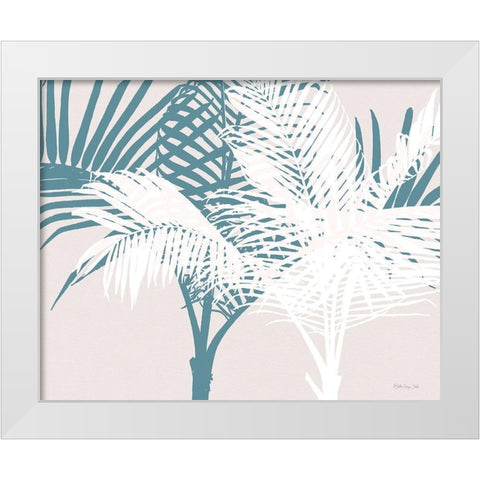Transitioning Palm Pattern White Modern Wood Framed Art Print by Stellar Design Studio