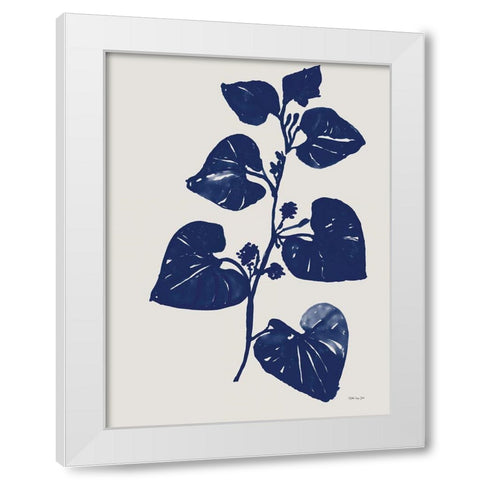 Indigo Botanical II White Modern Wood Framed Art Print by Stellar Design Studio