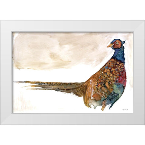 Pheasant 1 White Modern Wood Framed Art Print by Stellar Design Studio