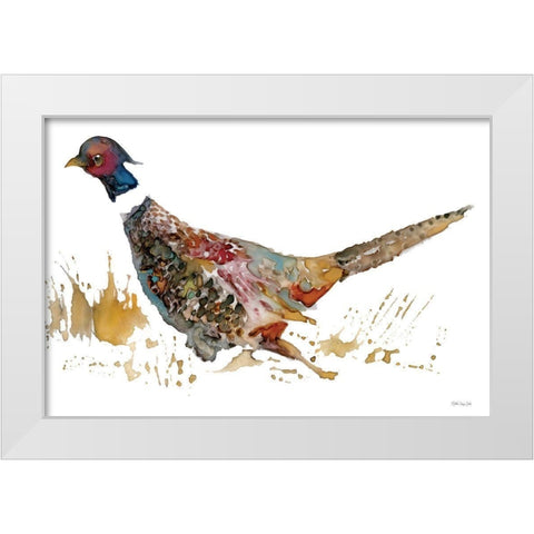 Pheasant 2 White Modern Wood Framed Art Print by Stellar Design Studio