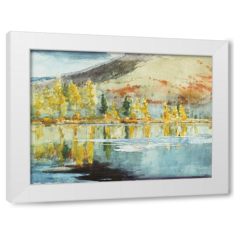Peaceful Landscape White Modern Wood Framed Art Print by Seven Trees Design