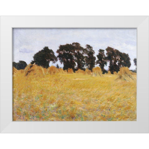 The Field White Modern Wood Framed Art Print by Seven Trees Design