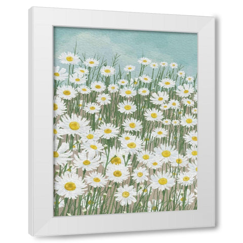 Daisies in the Sky White Modern Wood Framed Art Print by Seven Trees Design