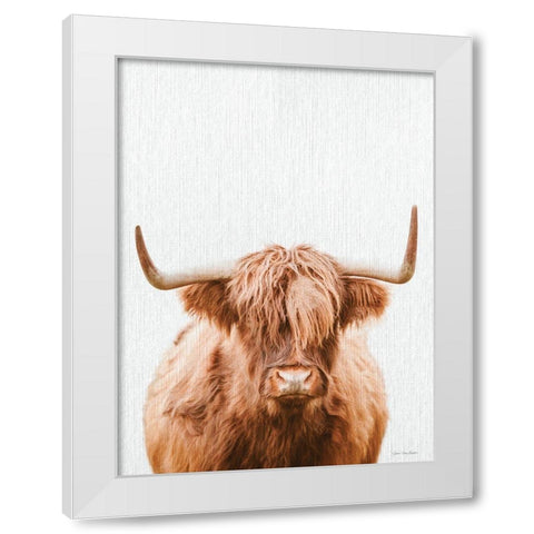 Cow Portrait White Modern Wood Framed Art Print by Seven Trees Design