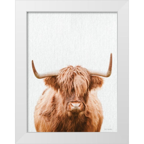 Cow Portrait White Modern Wood Framed Art Print by Seven Trees Design