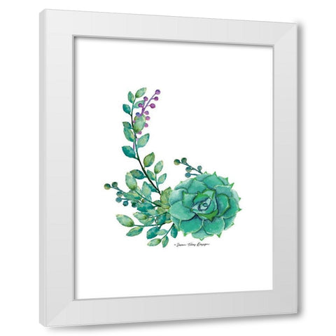 Succulent Plant I White Modern Wood Framed Art Print by Seven Trees Design